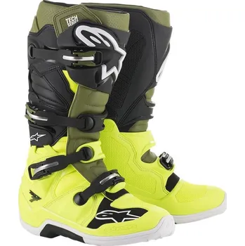 Moto obuv ALPINESTARS(MX) BOTY TECH7 FL/YL MGR/BK (2012014-5561-11) (Velikost: 11) 2012014-5561-11