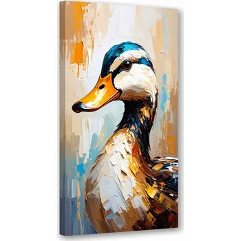 Obraz Obraz na plátně do obýváku, Barevná Kachna efekt olejové malby 40x80