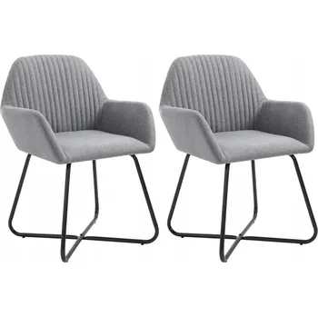 Jídelní židle Židle VidaXL látka šedá 2 ks