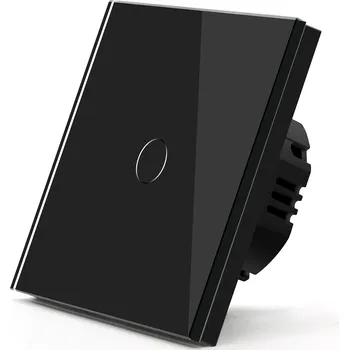 vypínač Dotykový vypínač BSEED, jednoduchý, černé sklo