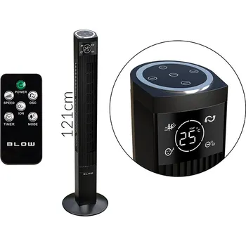 Domácí ventilátor Sloupový ventilátor XXL 121 cm 90 W ČERNÝ