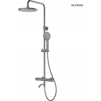 Sprchový set Termostatická vanová a sprchová souprava na omítku s hlavovou sprchou grafit