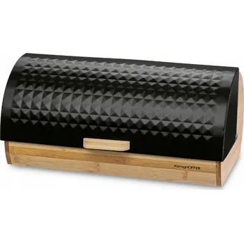 chlebník Bambusový chlebník s černým kovovým víkem Geometric Konighoffer
