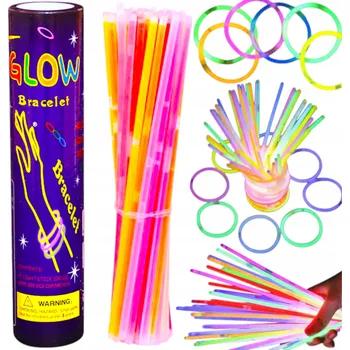 Náramek FLUORESCENČNÍ NÁRAMKY, NÁRAMKY NÁRAMKY SVÍTÍCÍ VE TMĚ 100 ks
