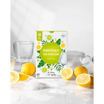 Mycí prostředek Papírky na nádobí EcoHaus 60 cyklů svěží citron