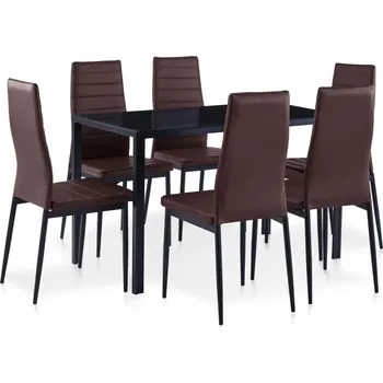 Zahradní sestava vidaXL 7dílný jídelní set hnědý