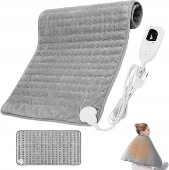 Moto oblečení ELEKTRICKÝ POLŠTÁŘ VYHŘÍVACÍ PODLOŽKA NA ZÁDA KLOUBY 60X30CM ŠEDÁ