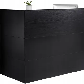 Psací stůl VEVOR Biurko Recepcyjne 140x80x120CM Wodoodporna L-Kształtny Czarny MDF