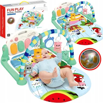 Hračka pro nejmenší VZDĚLÁVACÍ PODLOŽKA S PIÁNEM ZRCADLO KOUSÁTKA CHRASTÍTKA PRO MIMINKA DĚTI