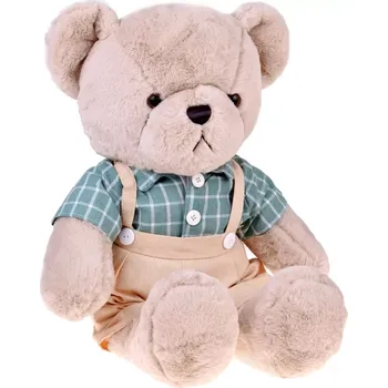 plyšák plyšový medvídek Franek 58 cm v zelené vintage košili