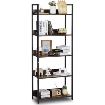 Knihovna SucceBuy Stojící regál na knihy, 5 polic, 60x30x154 cm, do ložnice