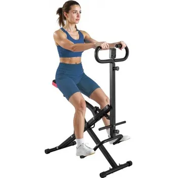 VEVOR Squat Machine, veslovací trenažér na hluboké dřepy pro domácnost, snadno sestavitelné a skládací cvičební zařízení, posilovací stroj na hýždě s 12stupňovým nastavitelným odporem, domácí posilovací stroj na hýždě a nohy, černý