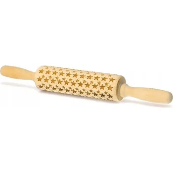 Váleček na těsto VÁLEČEK NA TĚSTO S VÁNOČNÍM VZOREM HVĚZDIČKY DEKORATIVNÍ