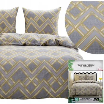 Povlečení Povlečení 200x220 3dílná sada povlaky 70x80 saténové Maria geometrické