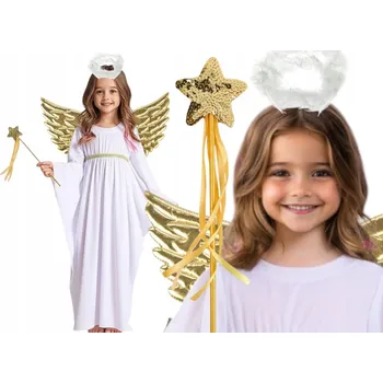 Karnevalový kostým KOSTÝM ANDĚL JASLÍČKA PŘEVLEK KARNEVALOVÝ PLES - 110-116