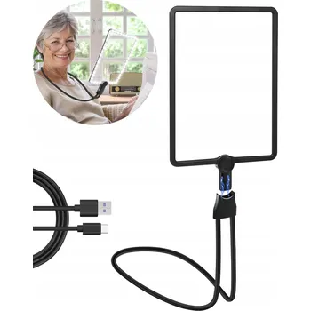 Lupa s LED podsvícením 5x pro čtení, s nastavitelným stojanem pro seniory