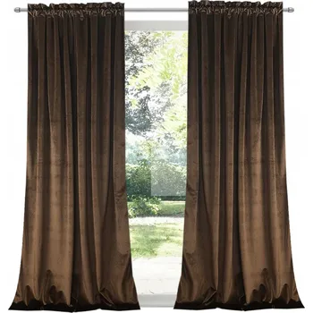 Obraz Závěs Velurový Čokoládový Měkký Elegantní do Každého Interiéru 140x250T