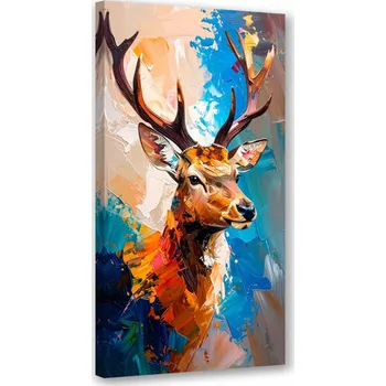 Obraz Moderní obraz do obýváku, kanceláře, Jelen Příroda imitace malby 40x80