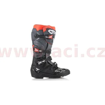Moto obuv boty TECH 7 ENDURO, ALPINESTARS (černá/šedá/červená fluo , vel. 52) (Velikost: 43) 2012114-1133