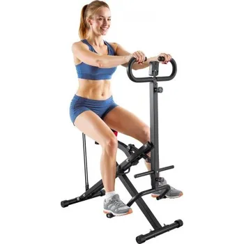 VEVOR Squat Machine, veslovací trenažér na hluboké dřepy pro domácnost, snadno sestavitelné a skládací cvičební zařízení, posilovací stroj na hýždě se 2 vysoce silnými odporovými pásy, domácí posilovací stroj na hýždě a nohy, černý