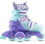 CARIBOO Dětské nastavitelné kolečkové brusle Cariboo Step 1 26/29 FIALOVÁ|ZELENÁ