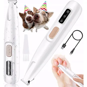 Kosmetika pro psa Strojek na stříhání tlapek srsti psa kočky, tichý chod, LED, voděodolný