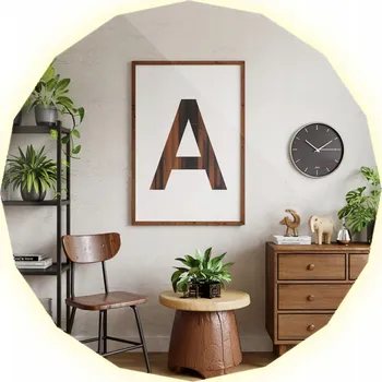 Zrcadlo Elegantní LED Zrcadlo Mnohoúhelníkové Neutrální Barva do Ložnice Šatny