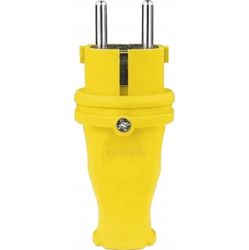 Elektrická zásuvka Gumová zástrčka přímá 16A 230V žlutá Schuko 5115