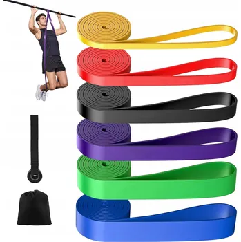 SADA 6 POSILOVACÍCH GUM POWER BAND POPRUHY CVIČEBNÍ GUMY FITNESS