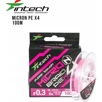 Šňůra Intech MicroN Plus X4 0,09 mm x 100 m růžová