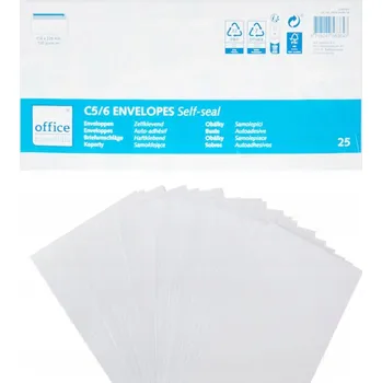 Obálka Obálka bez okénka C6/C5 (114 x 229 mm) bílá 25 ks