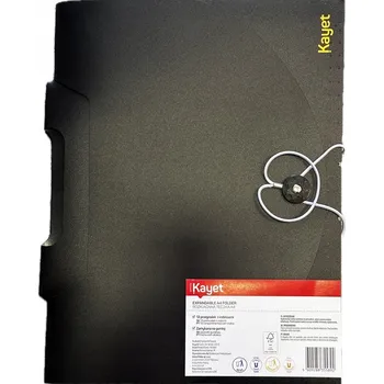 Pořadač s gumou, s přihrádkami, s uchem A4 Kayet
