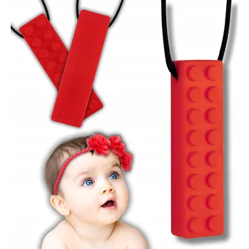 Logopedické kousátko, prořezávání zoubků, senzorické, terapeutické Livoyn silikonové červené