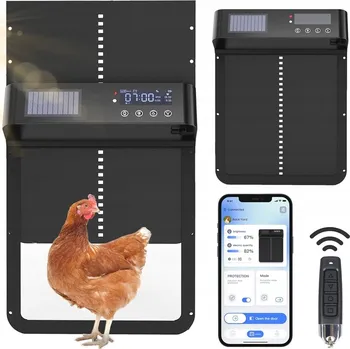 AUTOMATICKÁ DVÍŘKA DO KURNÍKU SOLÁRNÍ S ČASOVAČEM A SVĚTELNÝM SENZOREM