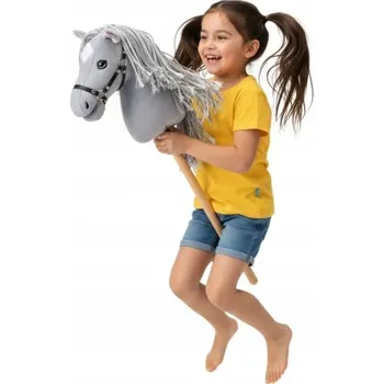 Hobby horsing KONIK SZARY NA PATYKU KOŃ HOBBY HORSE PREMIUM HLAVA KONĚ NA TYČI ŠEDÁ