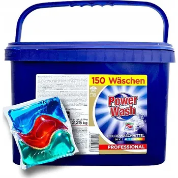 Prací prostředek Power Wash prací kapsle na barevné prádlo 150 ks