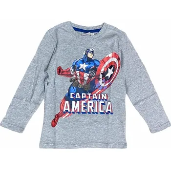 Cottonland Chlapecké tričko AVENGERS kapitán Amerika v akci dlouhý rukáv šedé Barva: Šedá, Velikost: 92