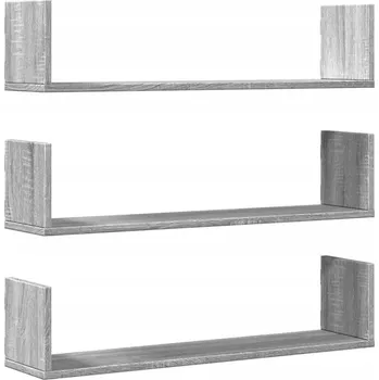 police Závěsné nástěnné police šedá dub sonoma 80x18x18 cm