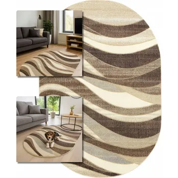 Koberec KOBEREC OVÁLNÝ MODERNÍ MÓDNÍ BÉŽOVÝ KOBERCE DO OBÝVÁKU ROMANTIC 80x150