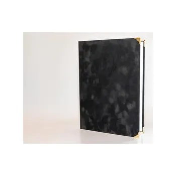 Archivační box Desky na diplom, černá, A4, plyš, kovové rohy, 5999131712669