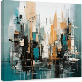 Obraz Obraz na plátně, Město Abstrakce Tyrkysová Architektura 60x60