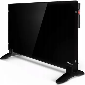 Topidlo Elektrický skleněný konvektorový ohřívač na stěnu 600 W černý