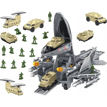autíčko VELKÉ LETADLO STÍHAČKA F16 + VOZIDLA TANKY 5175