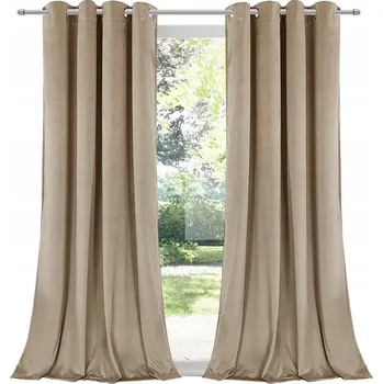 Obraz Závěs Velurový Béžový Měkký Elegantní do Každého Interiéru 140x250P