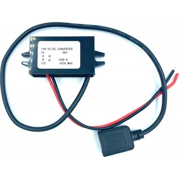 Měnič napětí Napájecí zdroj 5V/3A USB pro montáž - měnič napětí step-down DC/DC 12V/5V na kabelu