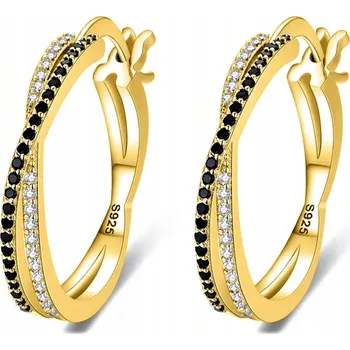 Náušnice Náušnice s kubickými zirkony Mennica Bydgoska stříbro, 18,8 mm