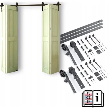 Nábytkové kování Systém pro skládací posuvné dveře černý 3 m, max. 150 kg