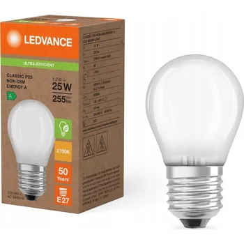 Žárovka LED žárovka Kulička E27 P45 1,2W = 25W 255lm 2700K Teplá bílá 330° Ledvance