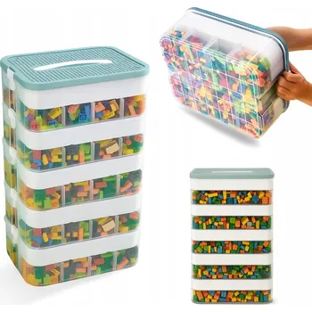 Úložný box ORGANIZÉR úložný box na hračky s přihrádkami 5-PATROVÝ 52x30x22cm (D900)