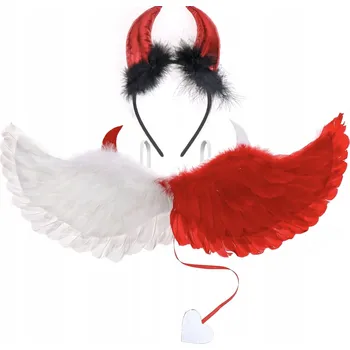 Karnevalový kostým Kostým kostým Křídla andělského čerta Halloween univerzální Červená